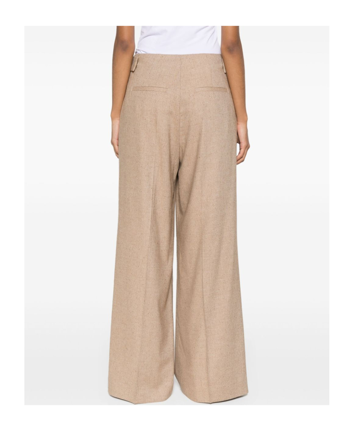 Remain Birger Christensen Wide-leg Textured Trousers In Nude