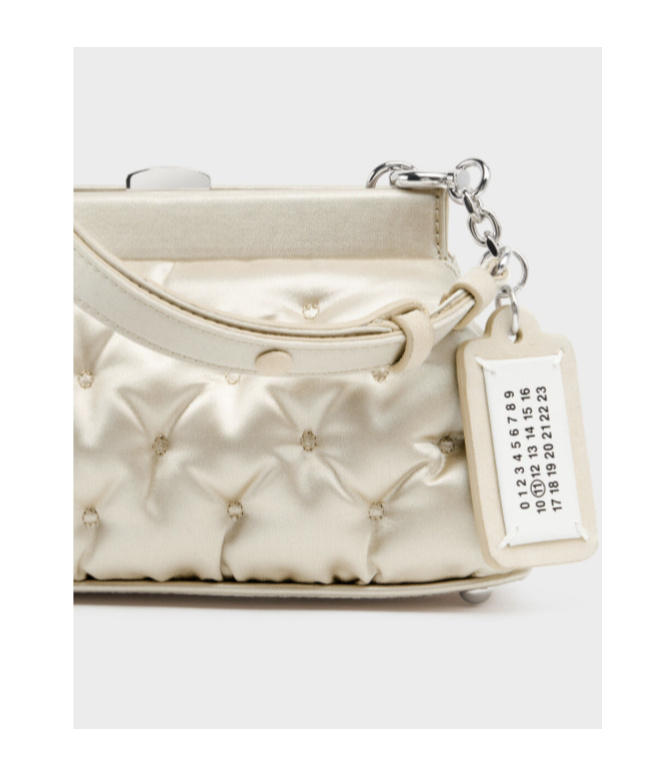 Maison Margiela Beige Small Glam Slam Embroidery Clutch Bag In White