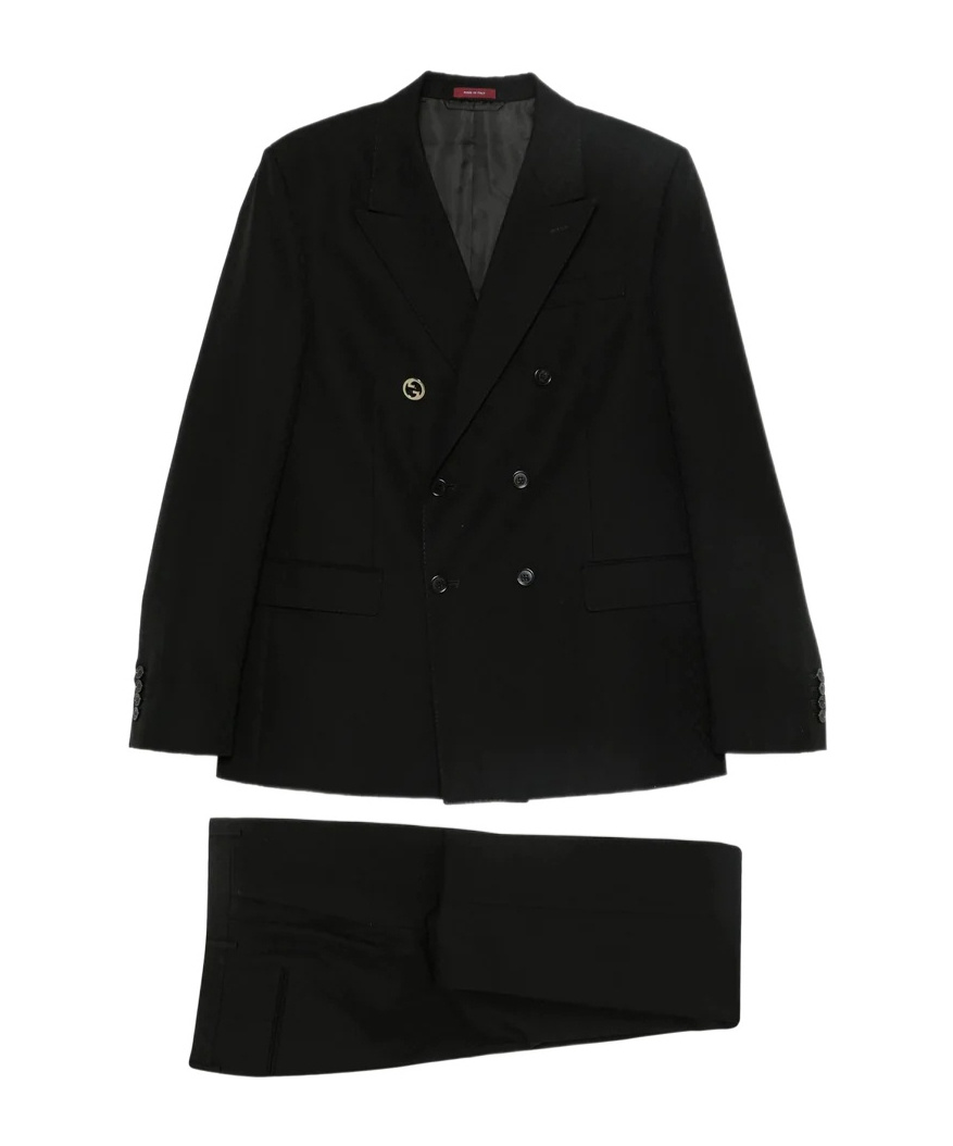 Gucci Double-breasted Suit In Black