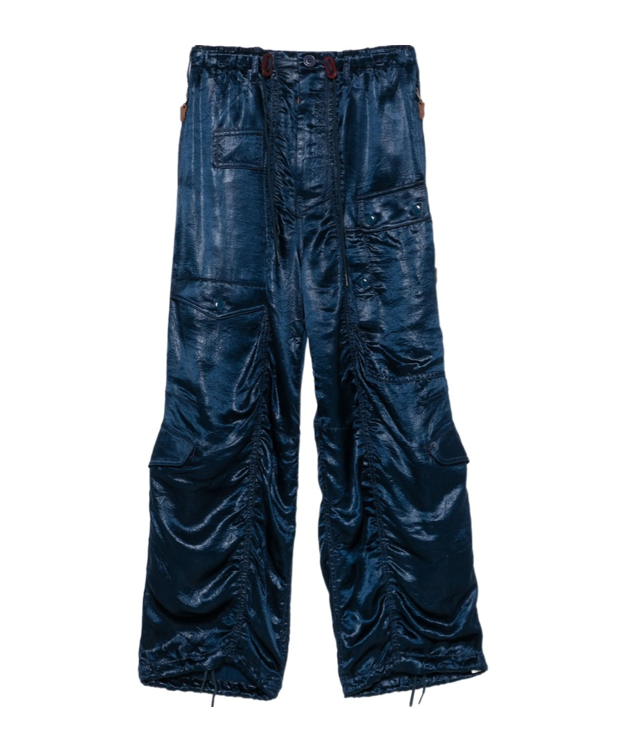 Shop R13 Satin Trousers In Blue
