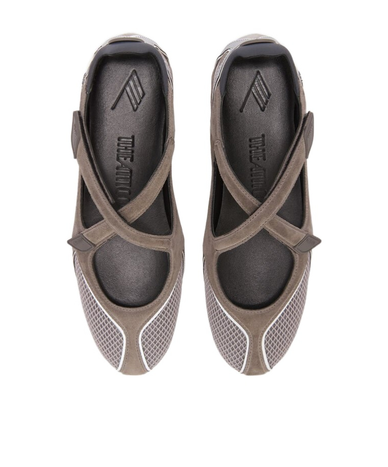 Attico Floor 01 Suede And Mesh Ballet Flats