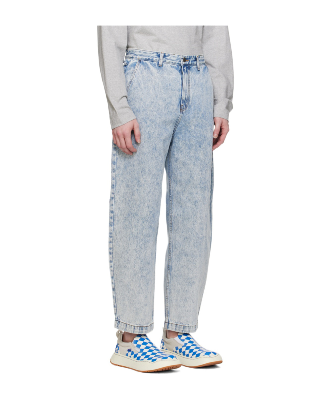 Ader Error Logo Belt Ring Jeans Pants In Gray