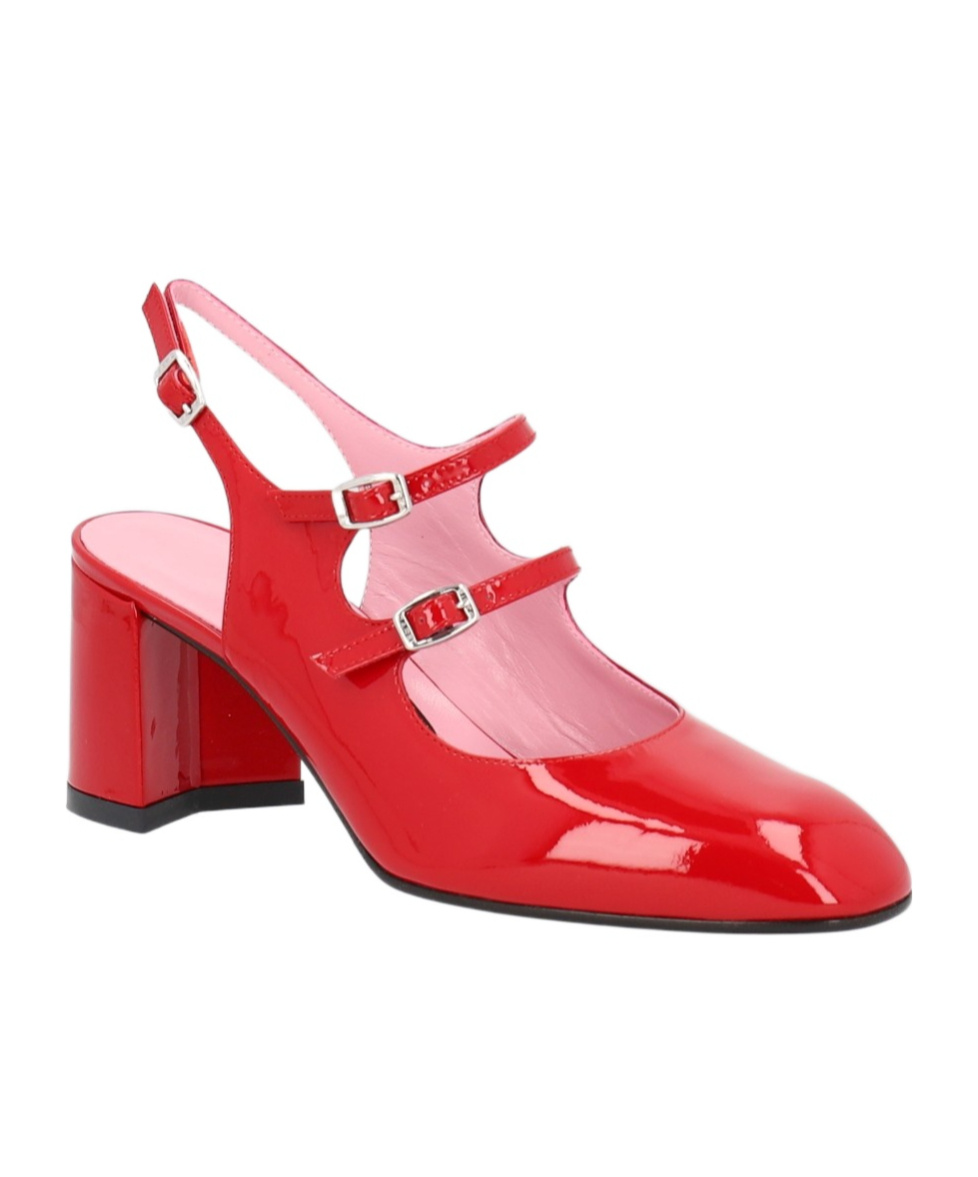 Carel Paris Mary Jane High Heel Sandals In Red