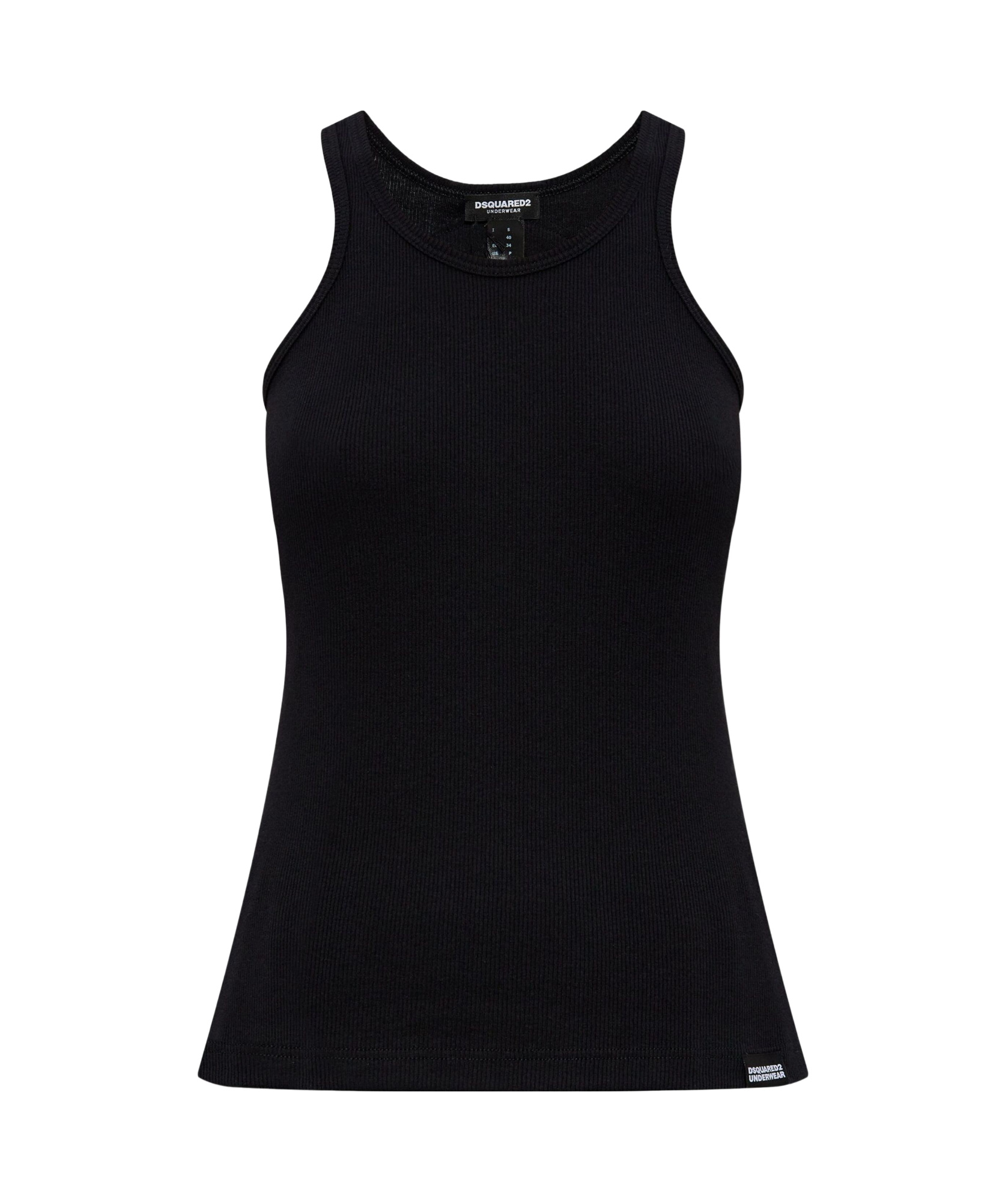 Dsquared2 Sleeveless Cotton Top In Black