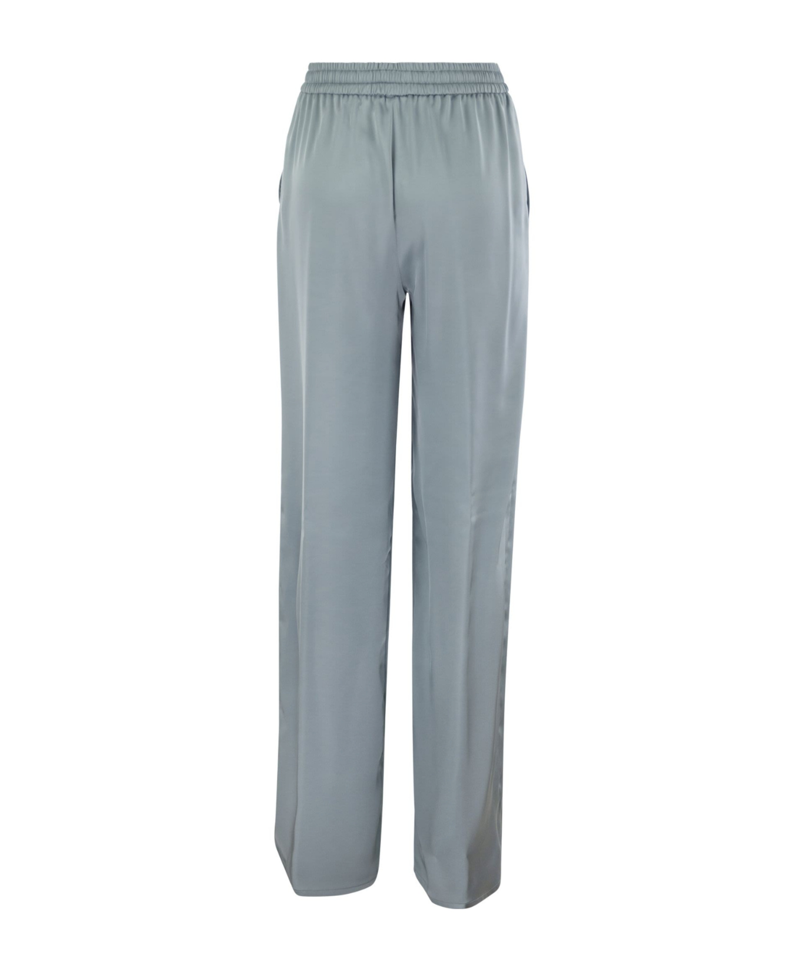 Herno Satin Trousers With Elasticated Waistband In Gray