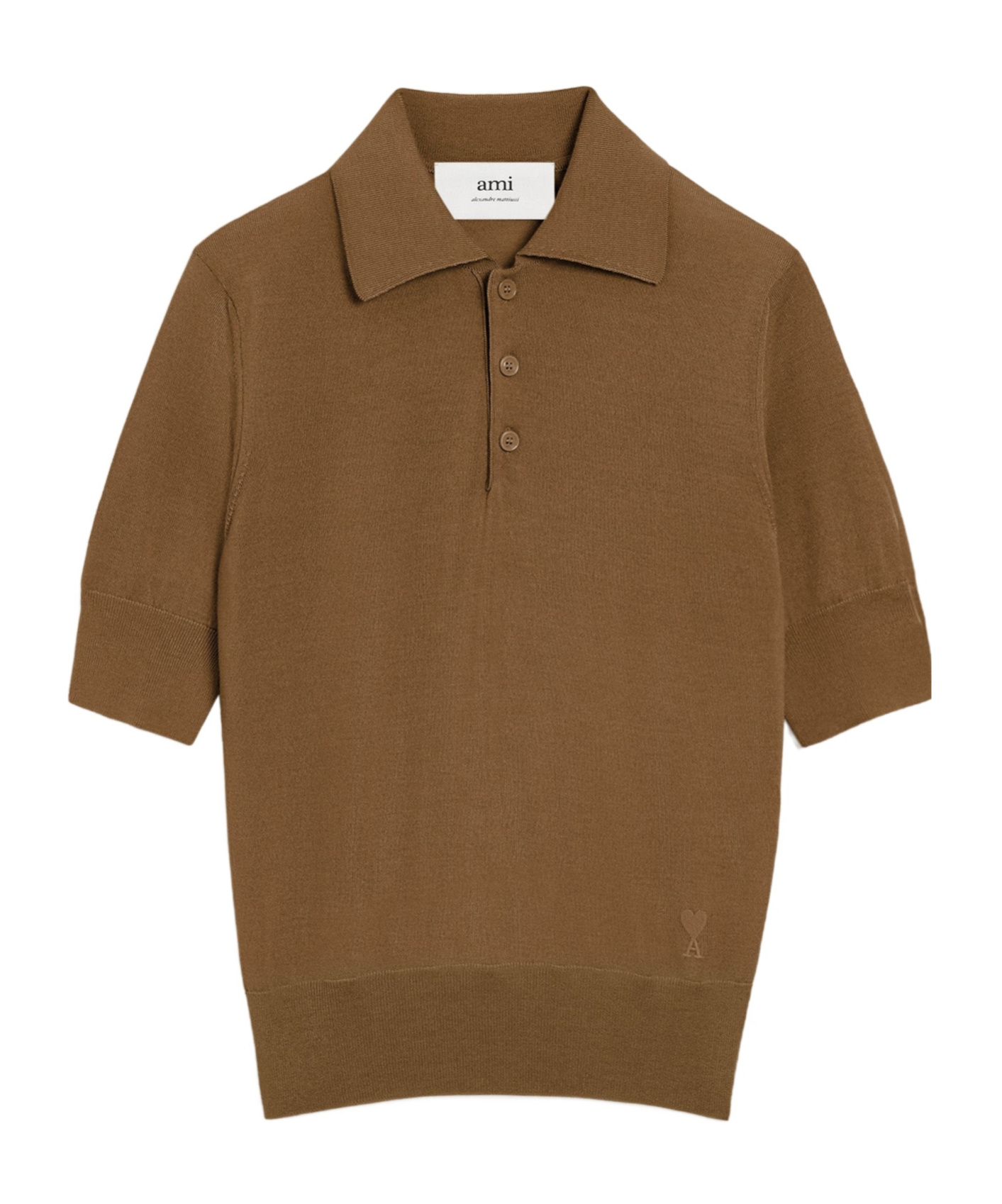 Ami Alexandre Mattiussi Short-sleeved Polo Shirt In Brown