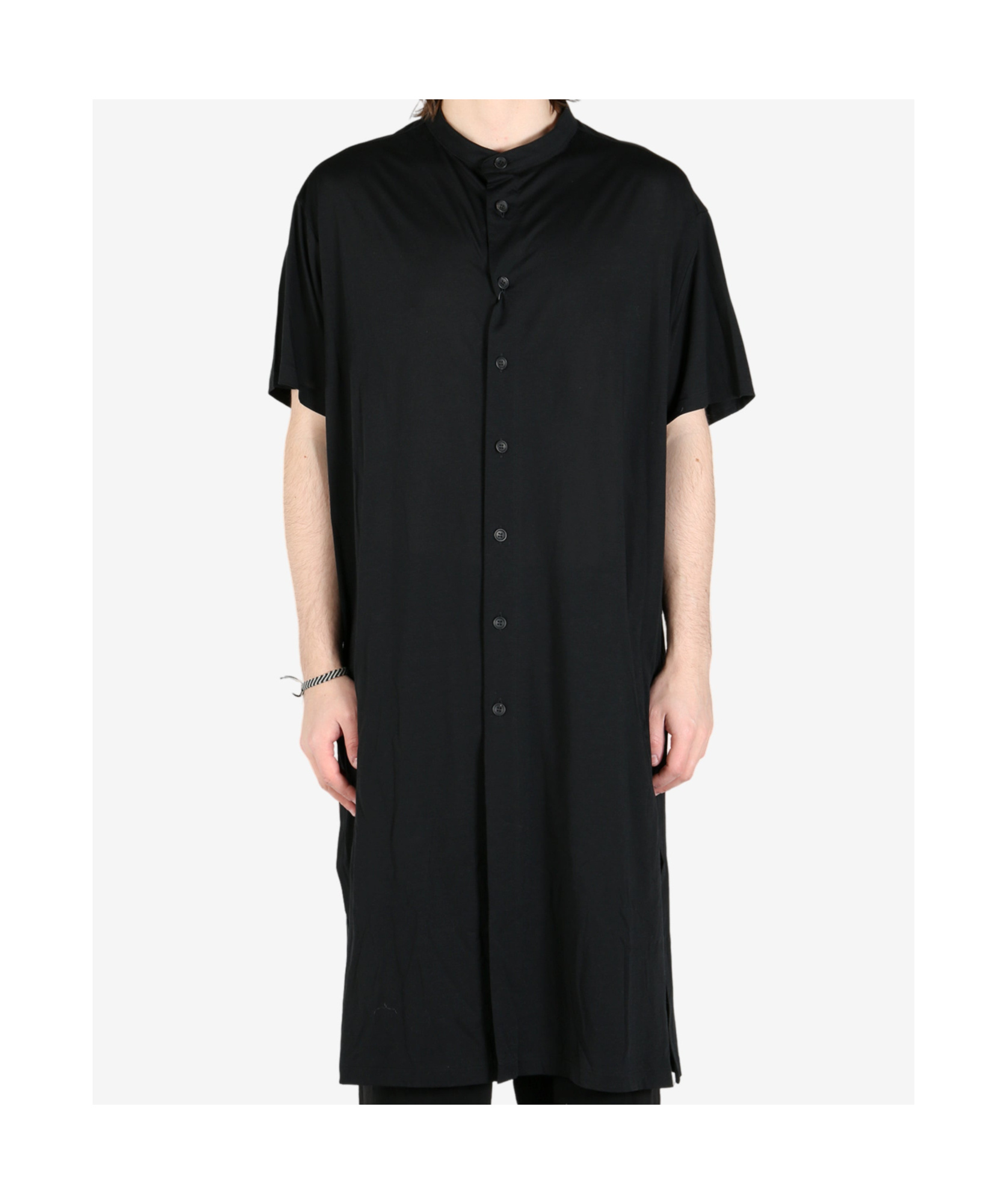 Shop Yohji Yamamoto Printed Jersey Shirt In Black