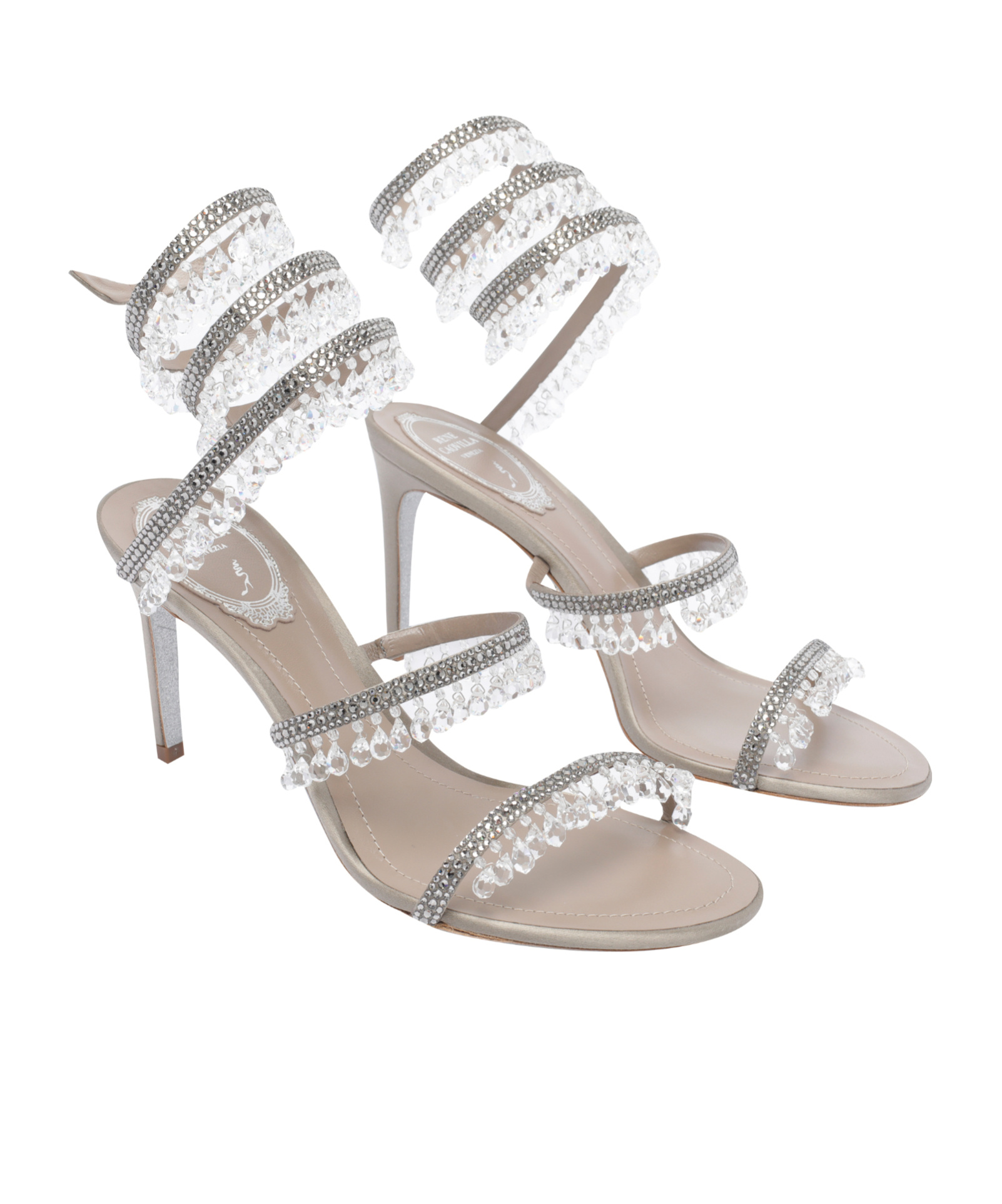 René Caovilla Chandelier Sandals In Gray