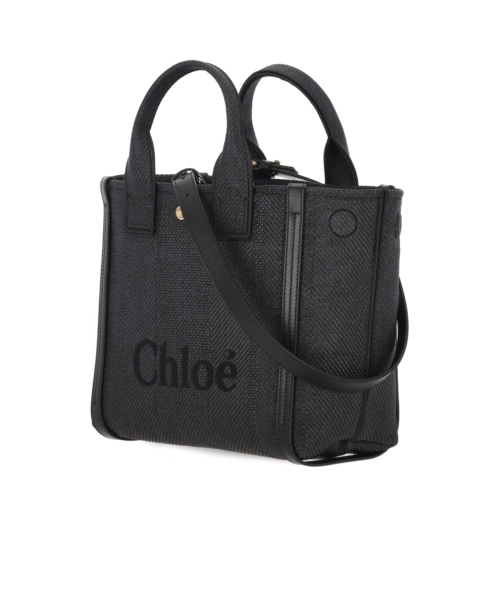 Chloé Chloè Carry Black Tote Bag With Logo In Black