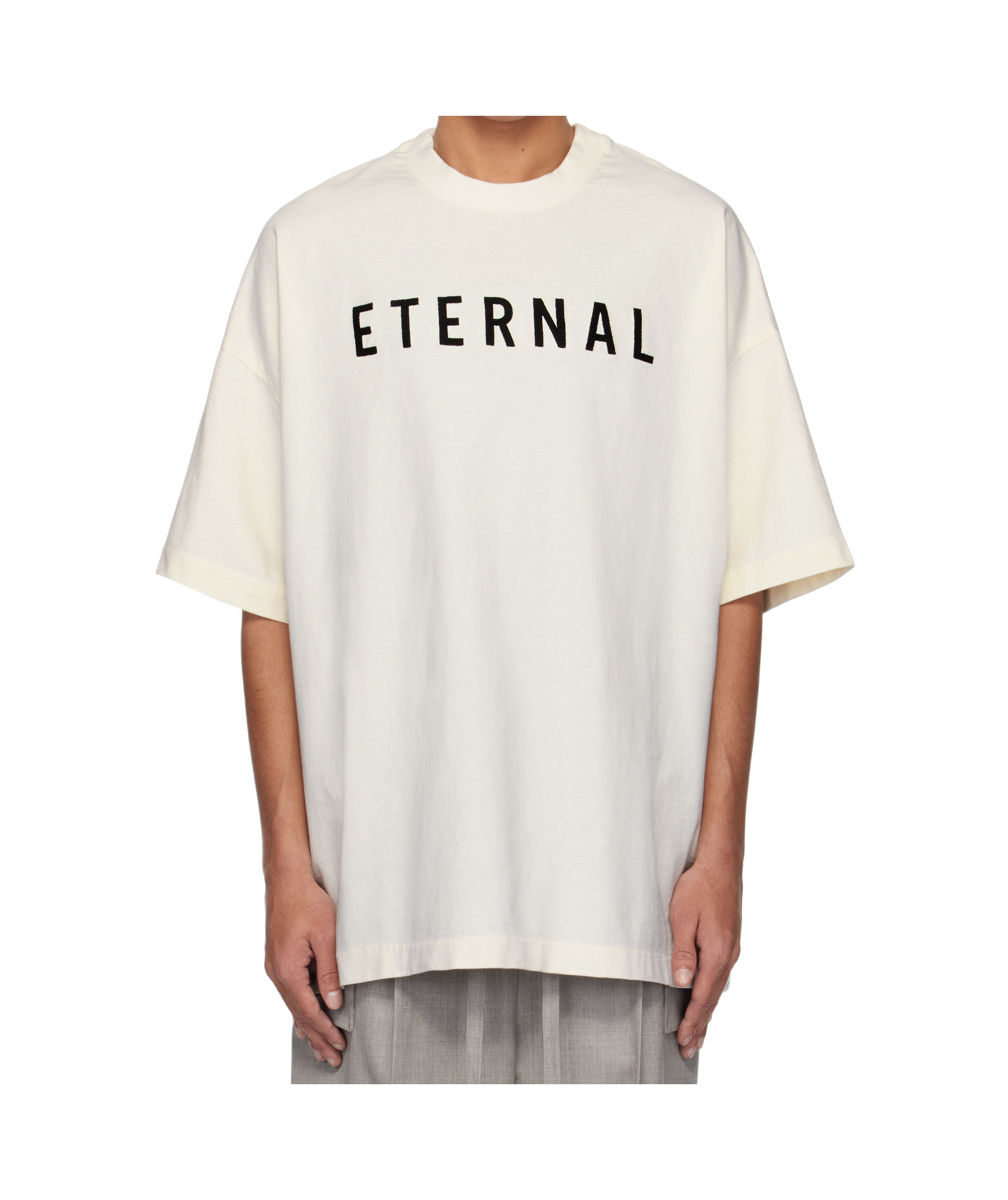 Fear Of God Eternal Oversized Logo-detailed Cotton-jersey T-shirt In Off White