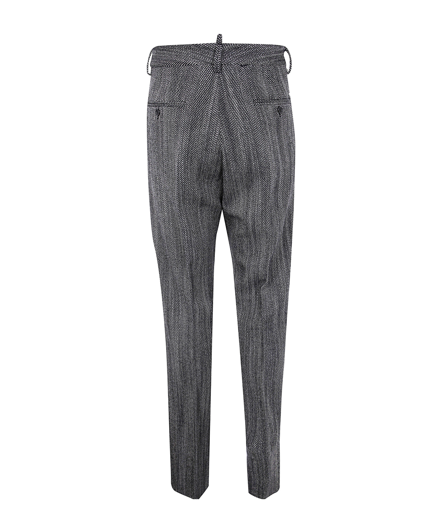 Dsquared2 Herringbone Relax Man Pant Clothing In Black