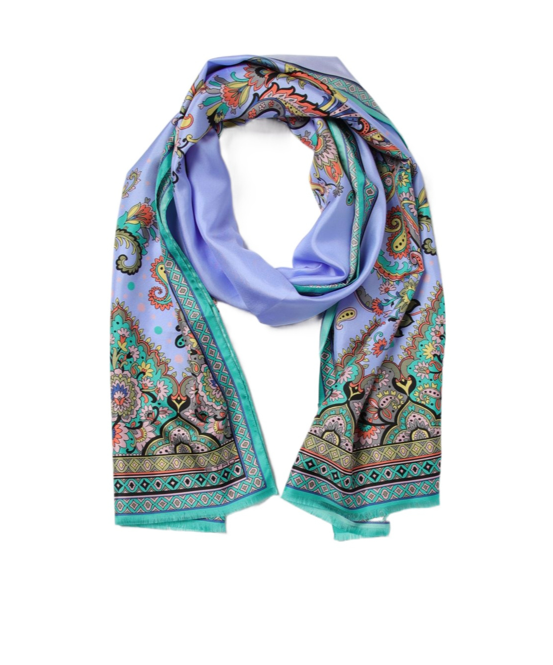 Etro Pattern Silk Scarf In Blue