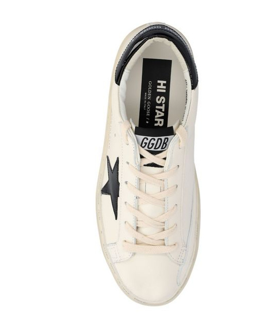 Golden Goose Leather Hi Star Sneakers In White