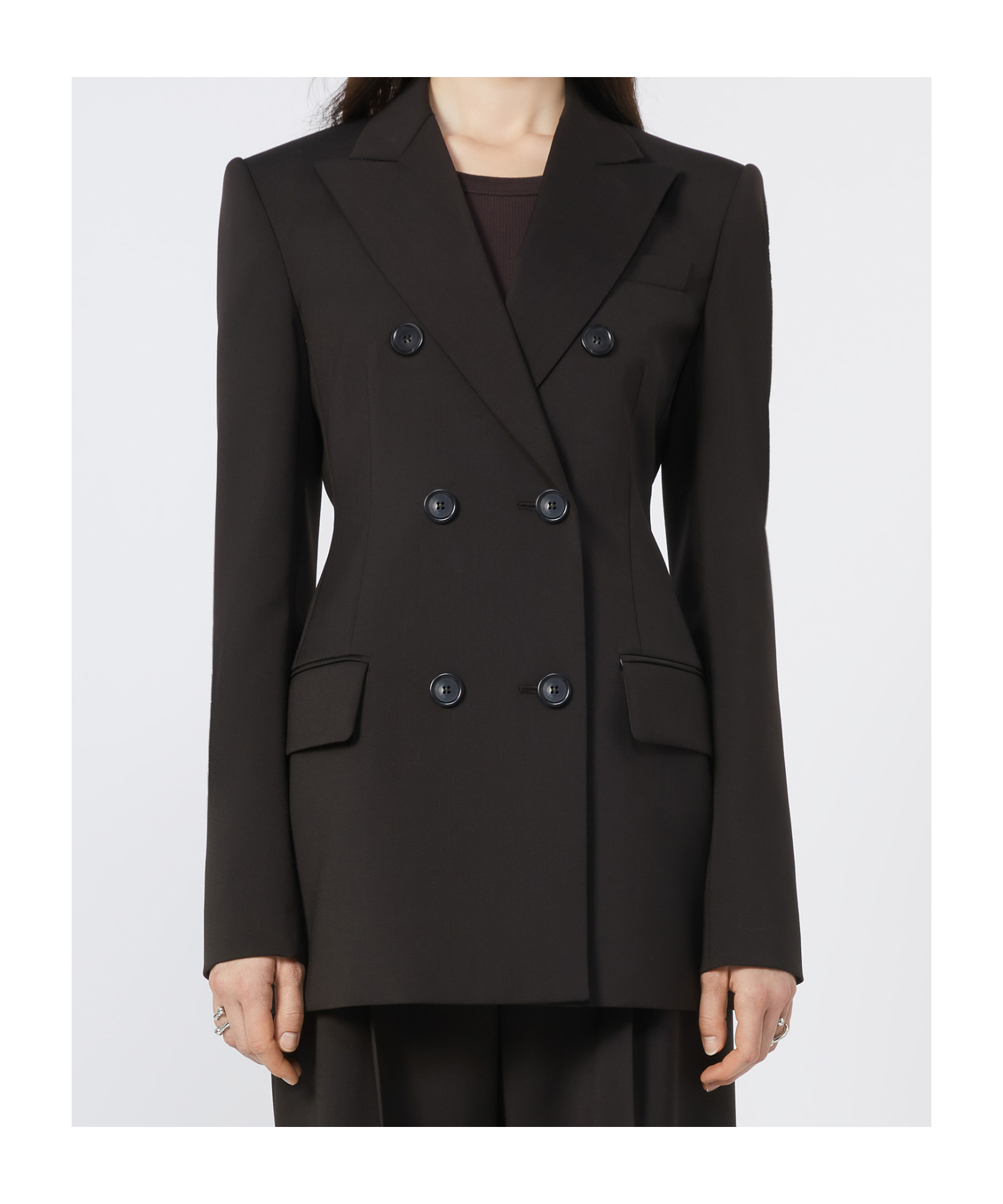 Sportmax Structured Double-breasted Blazer With Flap Pockets