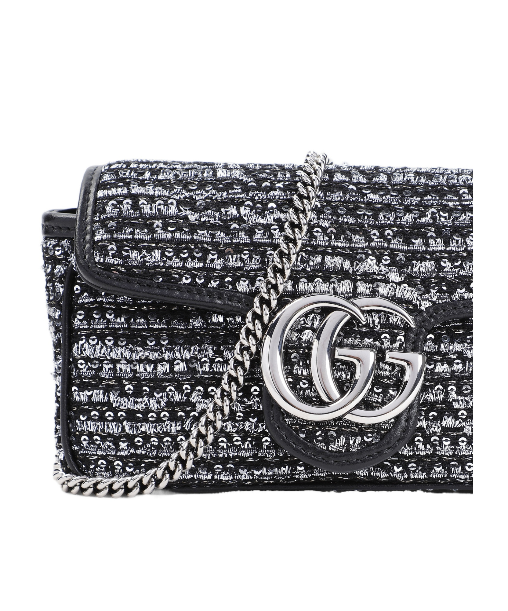 Gucci Mini Gg Marmont Super Cross Body Bag In Gray