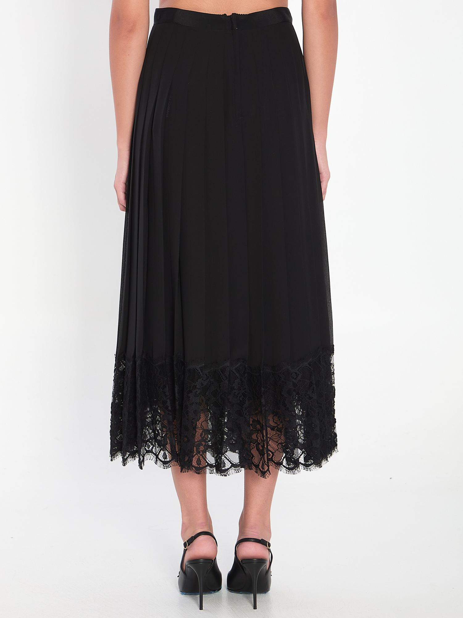 Dolce & Gabbana Dolce&gabbana Women Lace Midi Skirt In Black