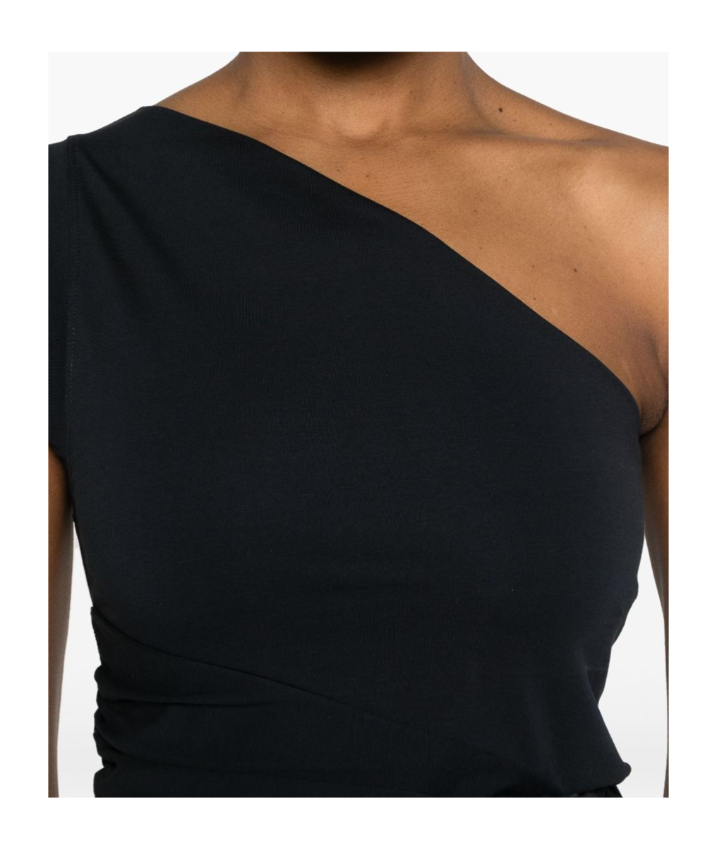 Patou One-shoulder Cotton Top In Black