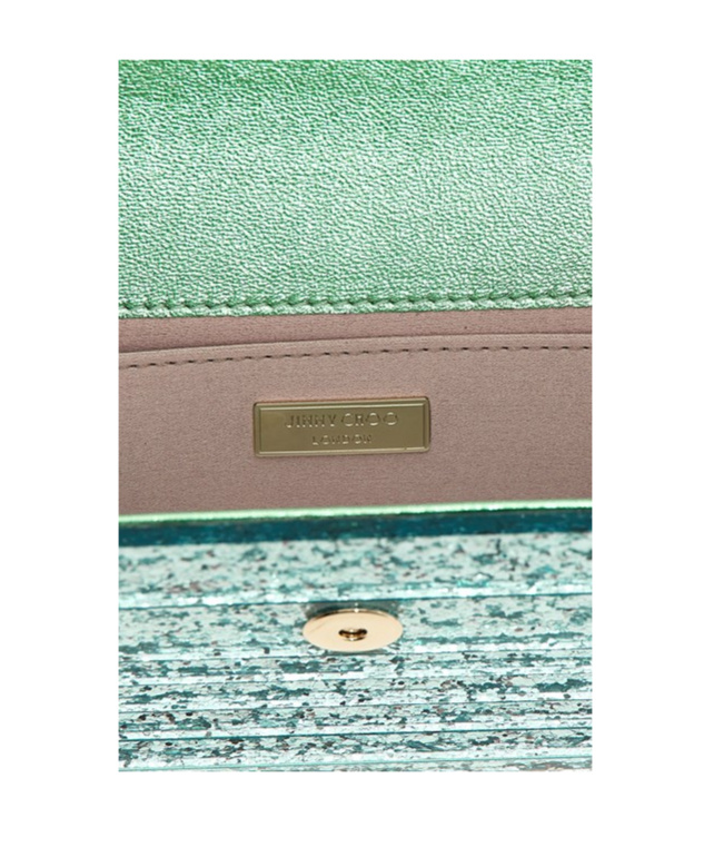 Jimmy Choo Glossy Clutch Bag In Green