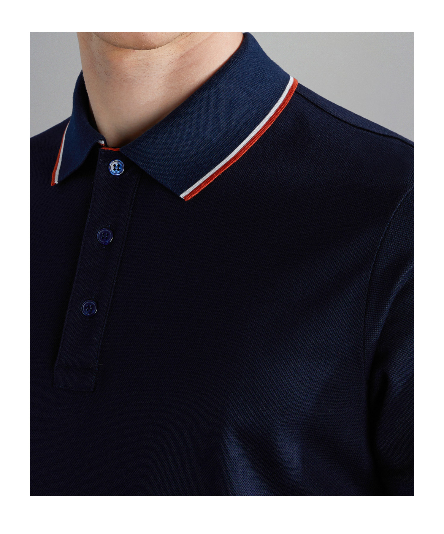 Paul & Shark Cotton Tencel Bead Polo Shirt In Black