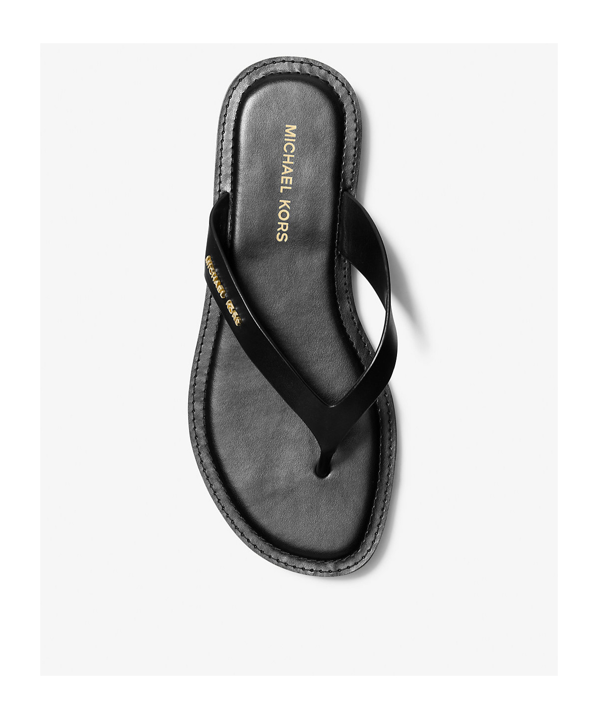 Michael Michael Kors Koko Leather Flip Flop In Black