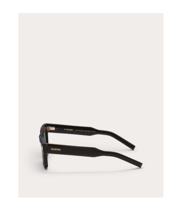 Valentino V-shape Rectangular Acetate Frame Unisex Dark Green 53 In Dark Green