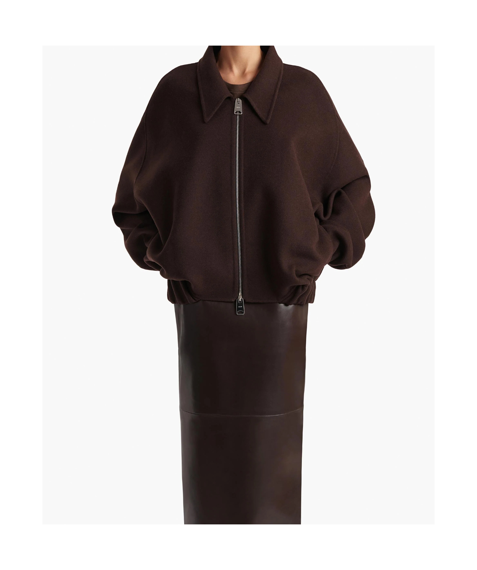 Khaite Odin Zipped-wool Jacket In Brown