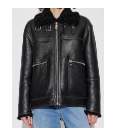 Dolce & Gabbana Shearling-collar Leather Jacket In Black