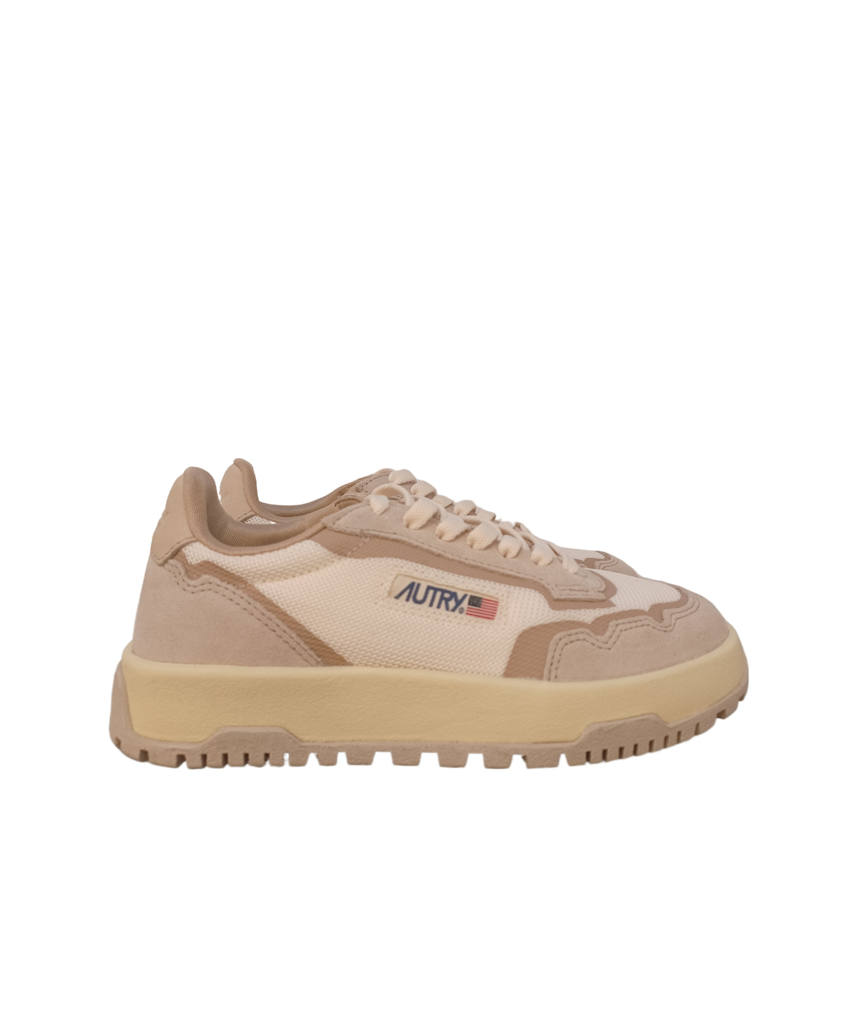 Autry Lace-up Low-cut Casual Shoes In Nude
