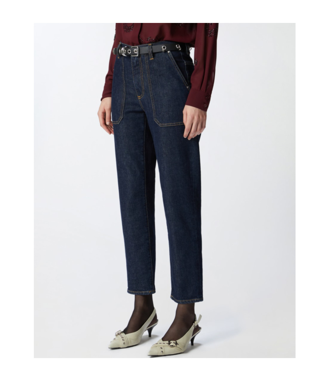 Pinko Cloe Tapered Jeans In Black