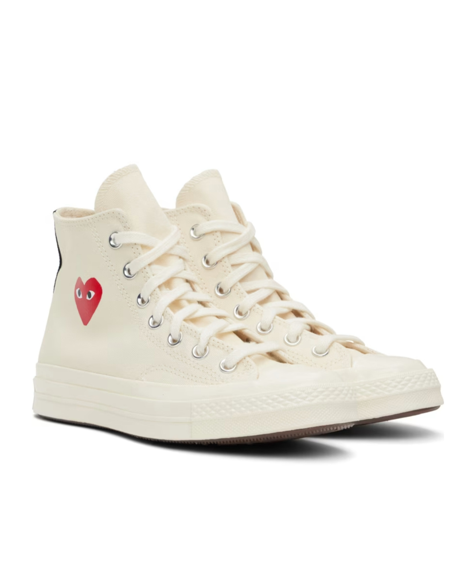 Comme Des Garçons Play X Convers Chuck 70 Og Single Heart High-top Skate Shoes In White