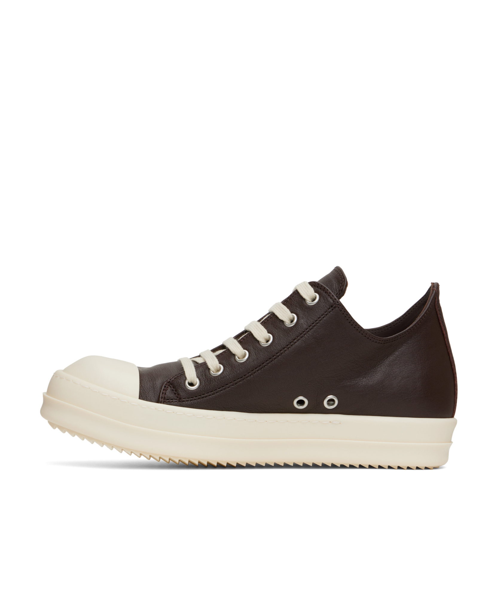 Rick Owens Brown Hollywood Low Sneaks Sneakers In Black