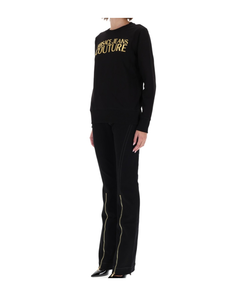 Versace Jeans Long-sleeved Sweatshirt In Black