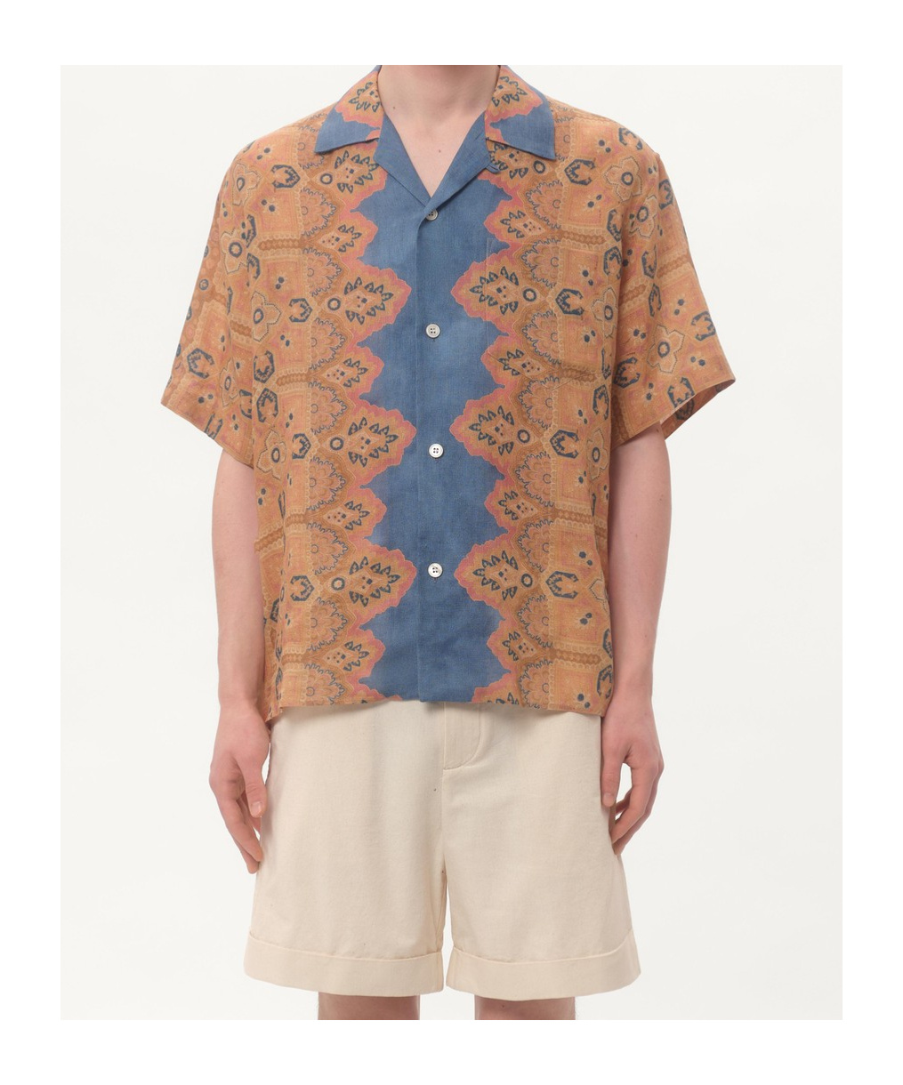 Valentino Imaginary Journey Linen Shirt In Multi