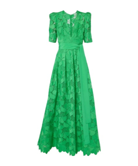 Elie Saab Deep V-neck Evening Dress In Green