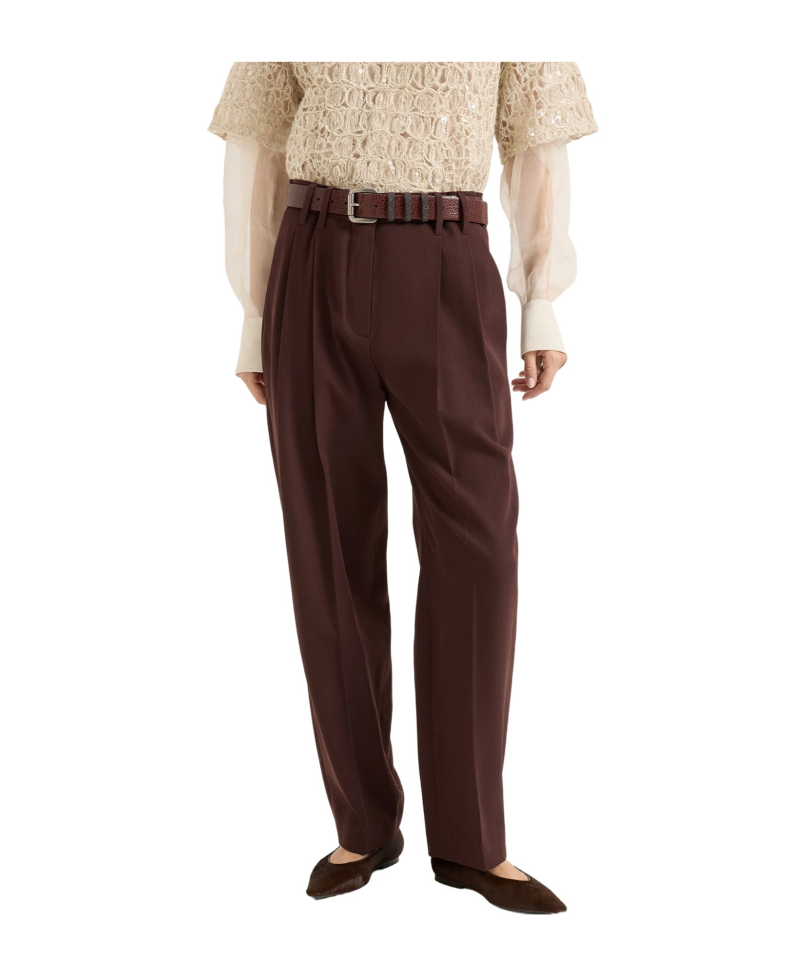 Brunello Cucinelli Pleated-details Trousers In Gold