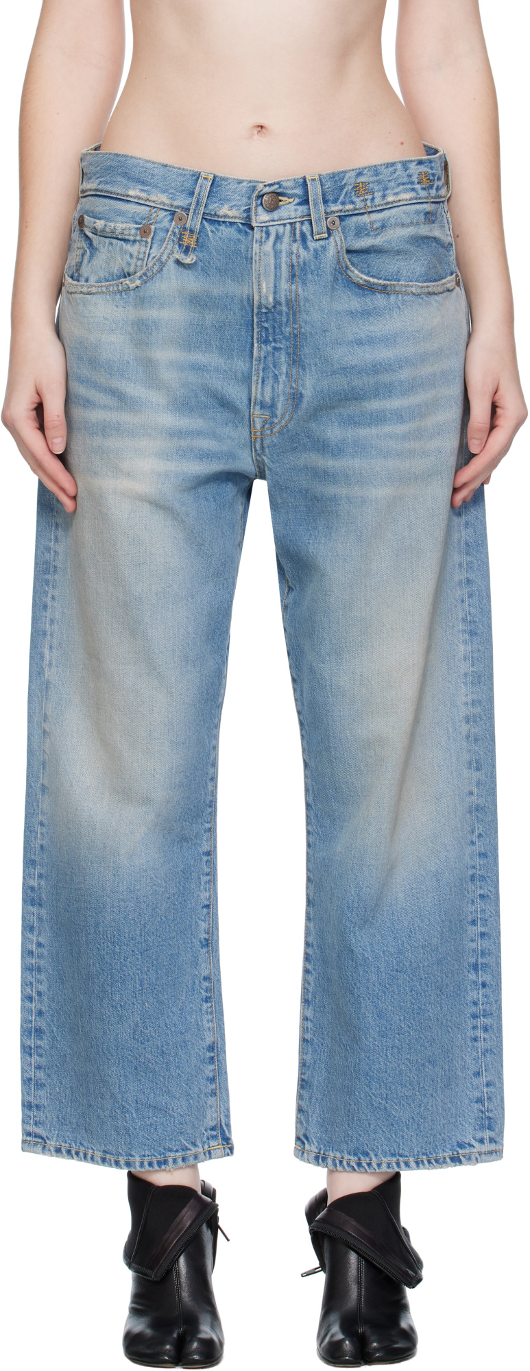 R13 X-bf Bootcut Jeans In Blue