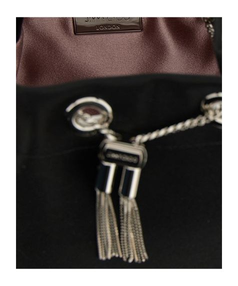 Jimmy Choo Bon Bucket Bag Chain Handle Tassel In Black