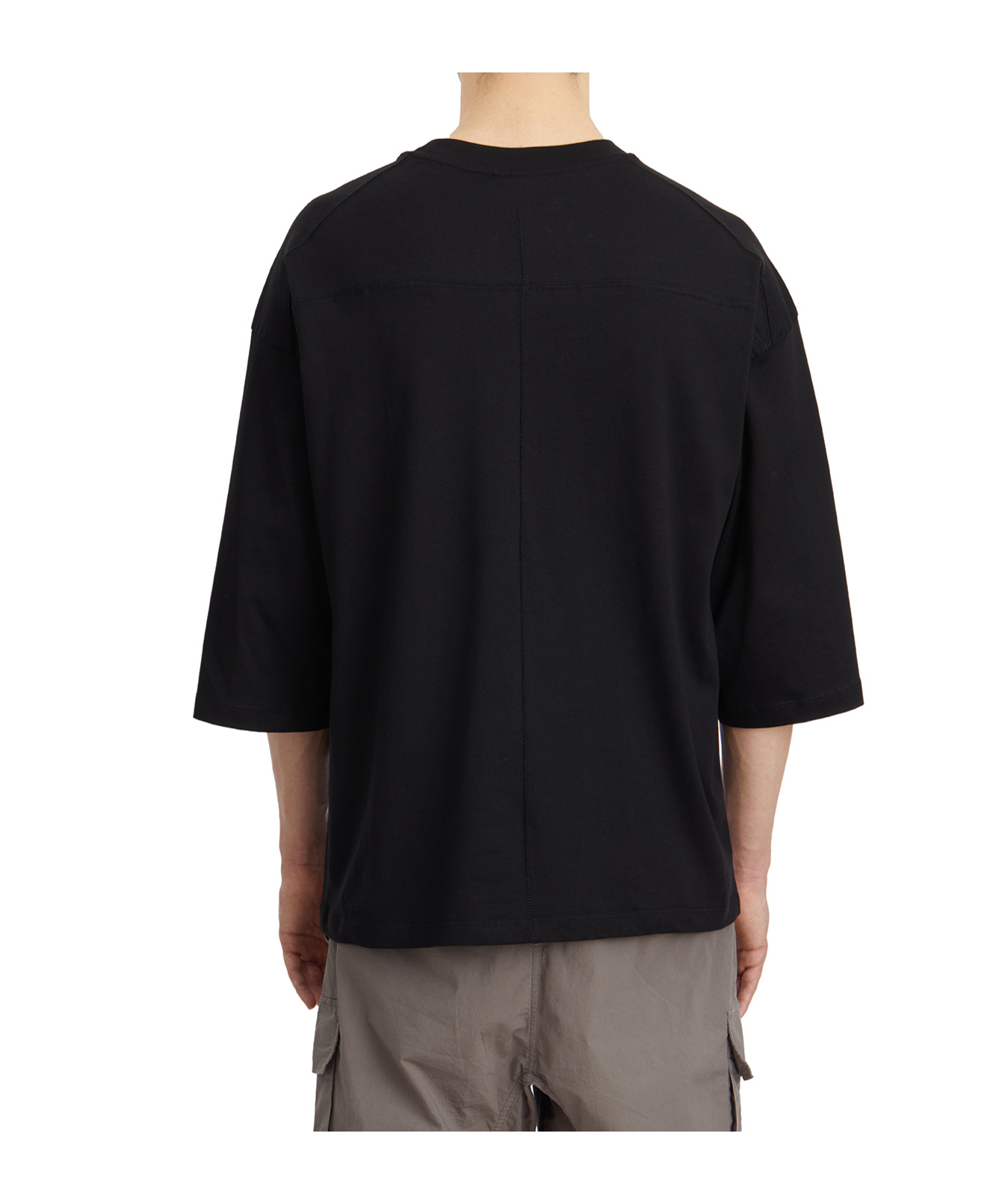 Thom Krom Oversized Patched Print Cotton-modal Stretch Jersey T-shirt In Black