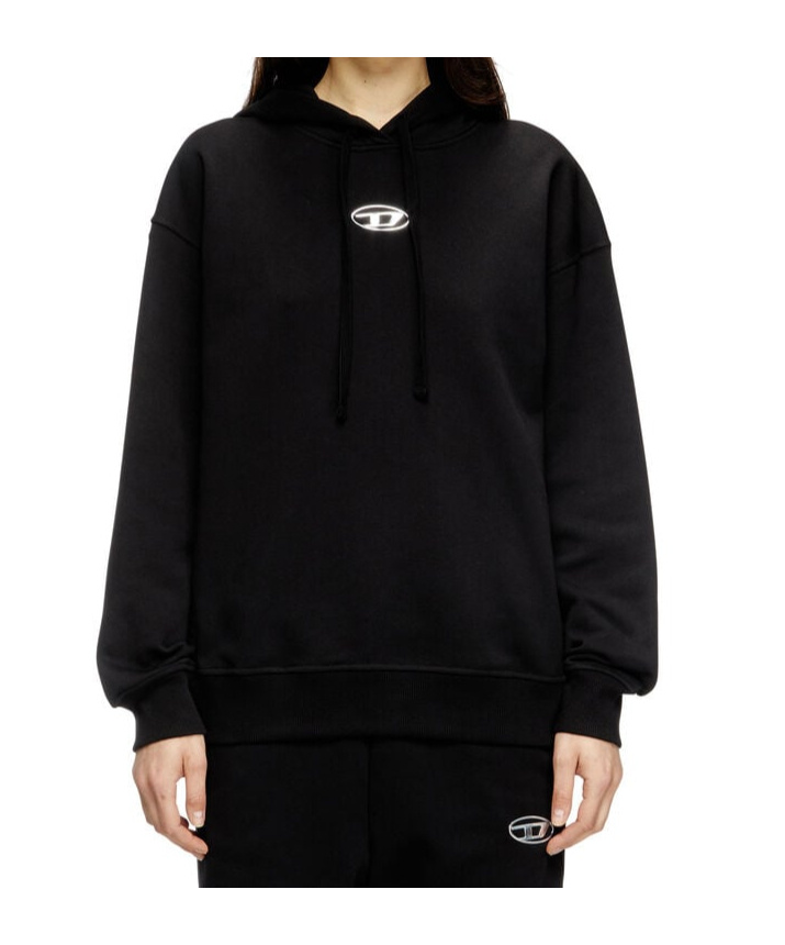 Diesel Hooded Knitwear With Drawstring And Ribbed Cuffs In Black