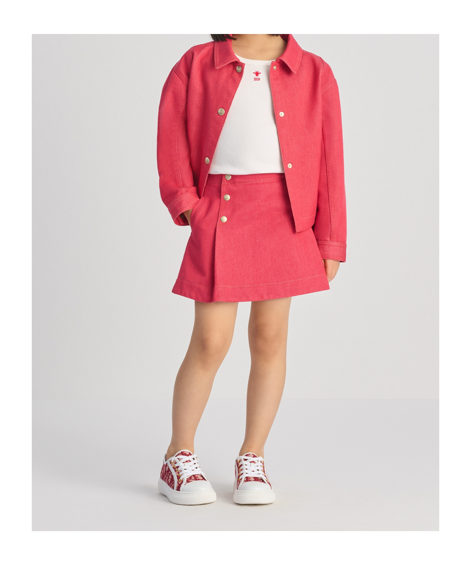 Dior Kids' A-line Skirt In Stone Washed Raspberry Red