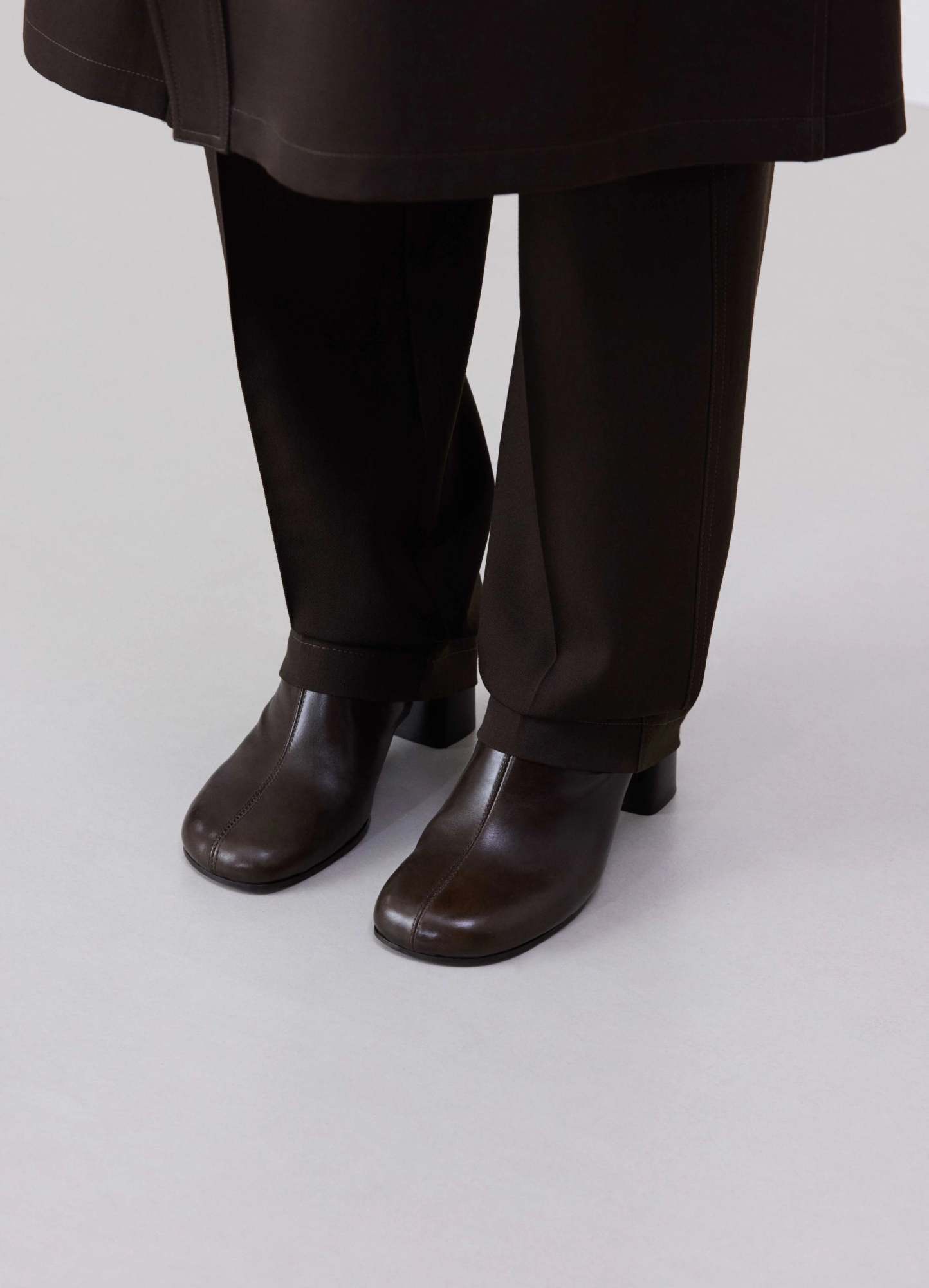Lemaire Brown Anatomic 80mm Heel Boots In Black