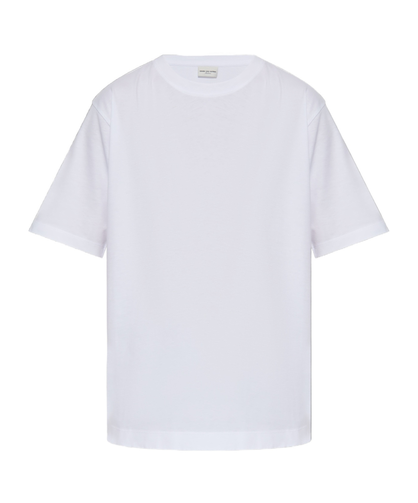 Shop Dries Van Noten Crewneck Short-sleeved T-shirt In White