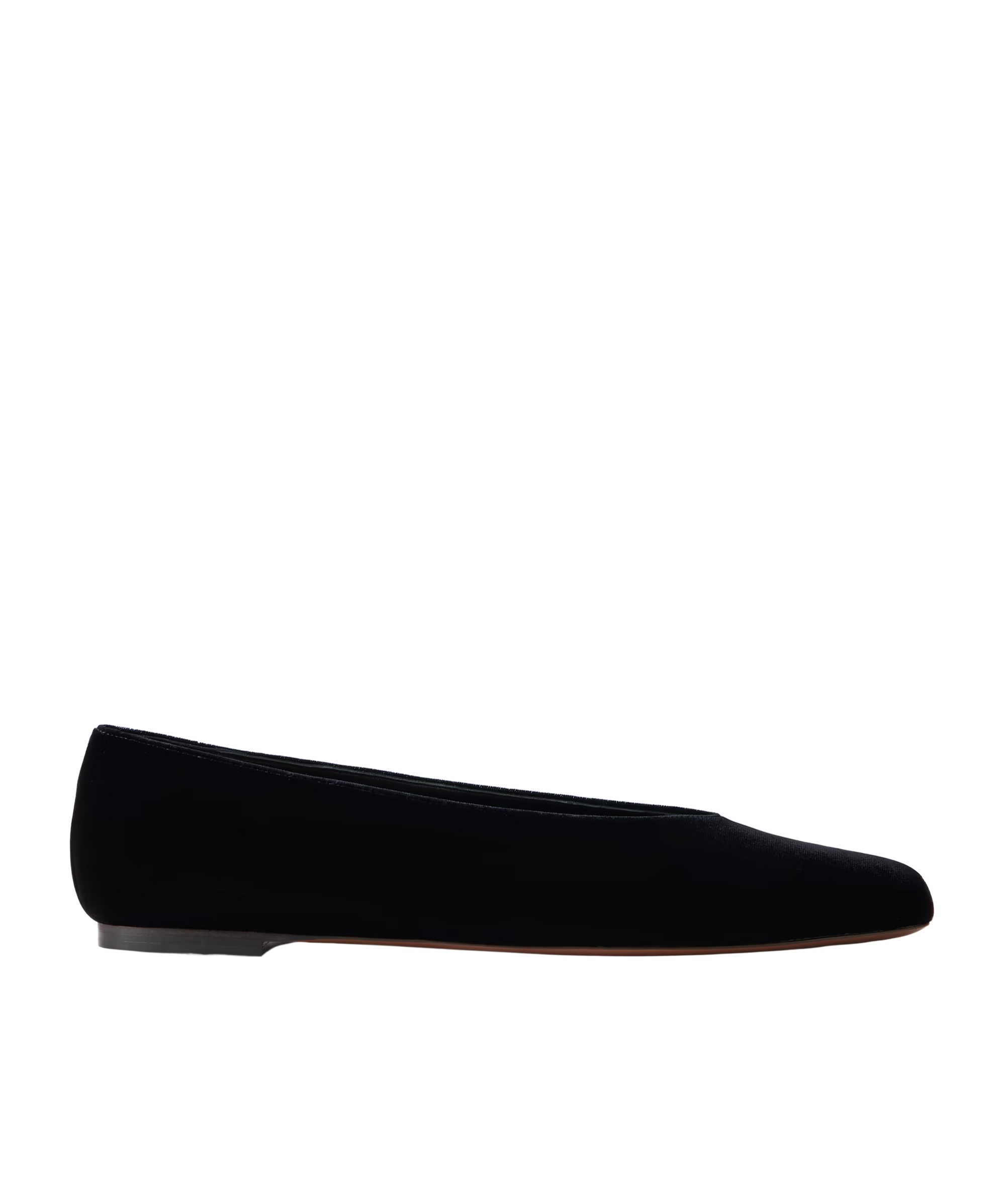 Neous Solid Velvet Ballet Flats In Black