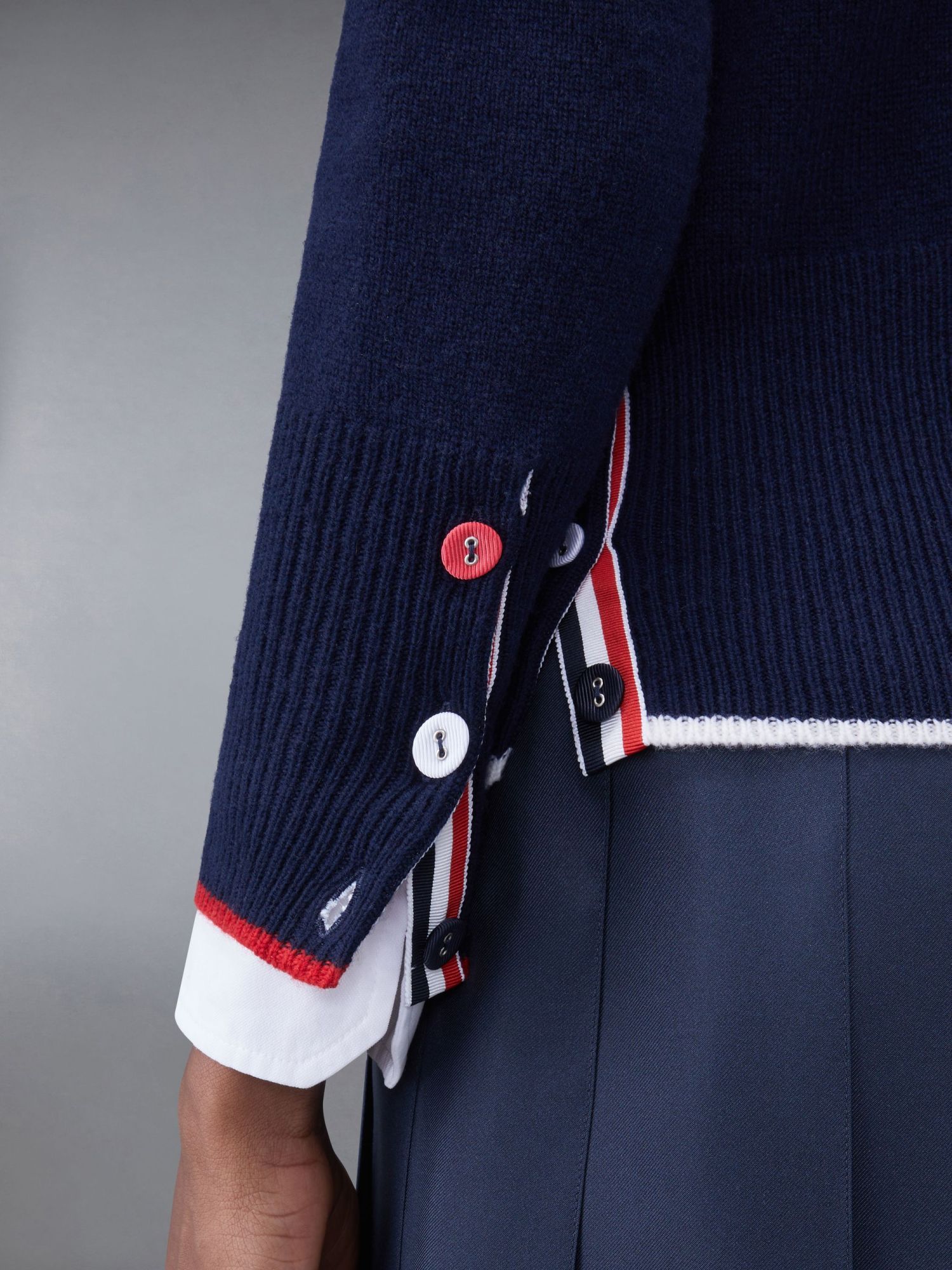 Thom Browne Wool Classic Hector Pullover In Blue