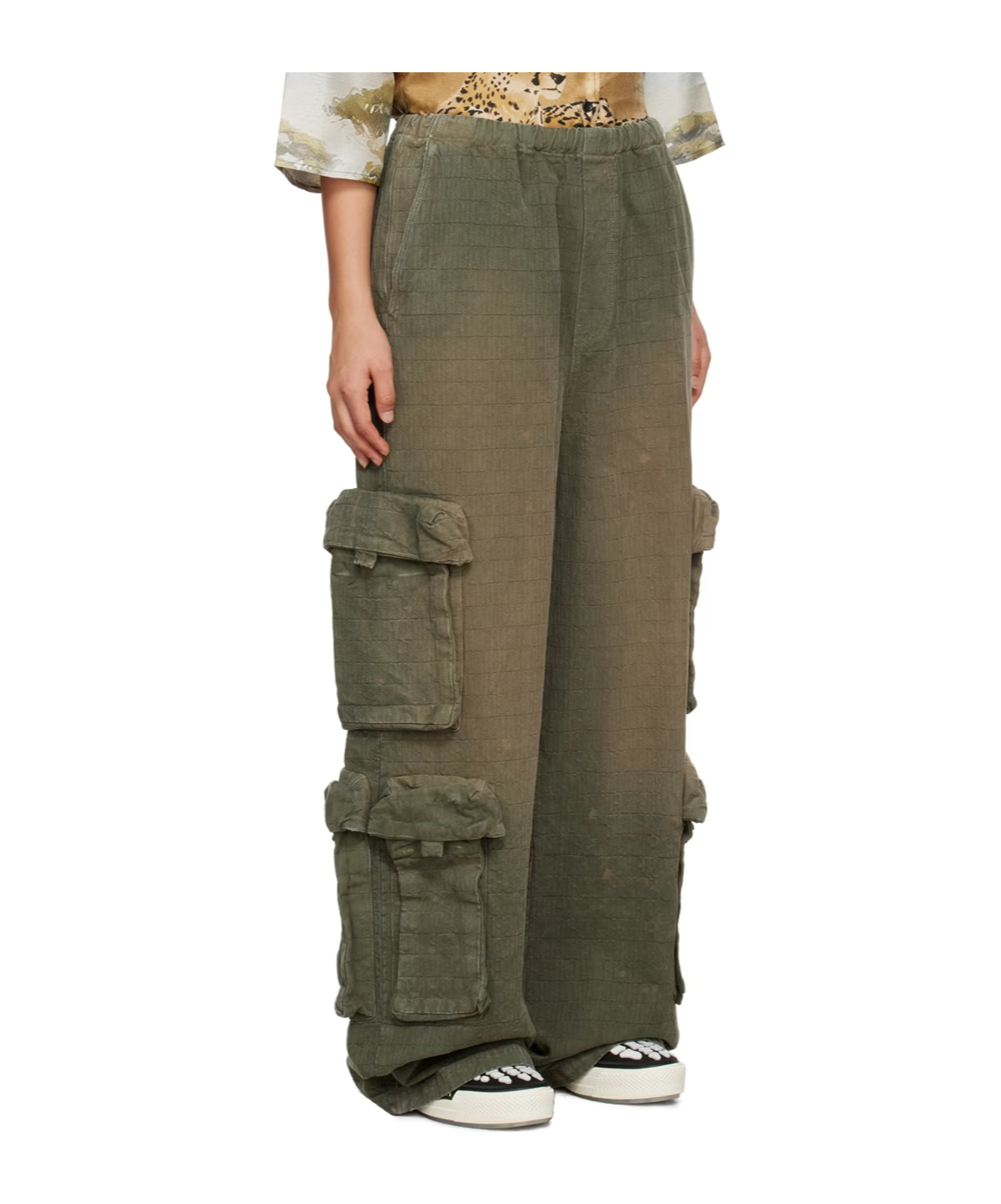 Amiri Khaki Drawstring Trousers In Brown