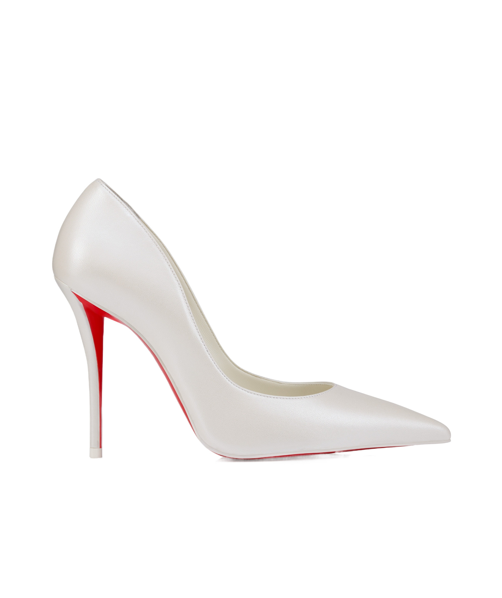 Christian Louboutin Pointed Toe High Heels In White