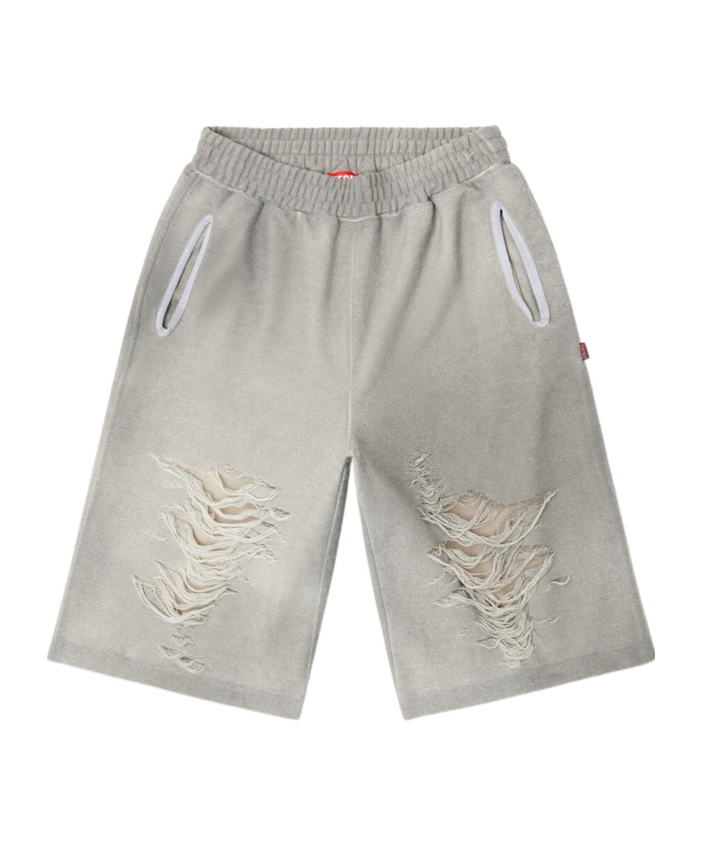 Diesel Shorts With Distressed Knees In Grey