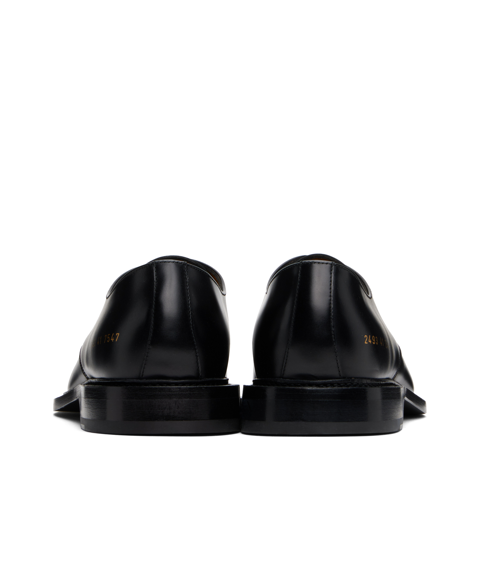 Common Projects Black Polished Leather Derbys In Black