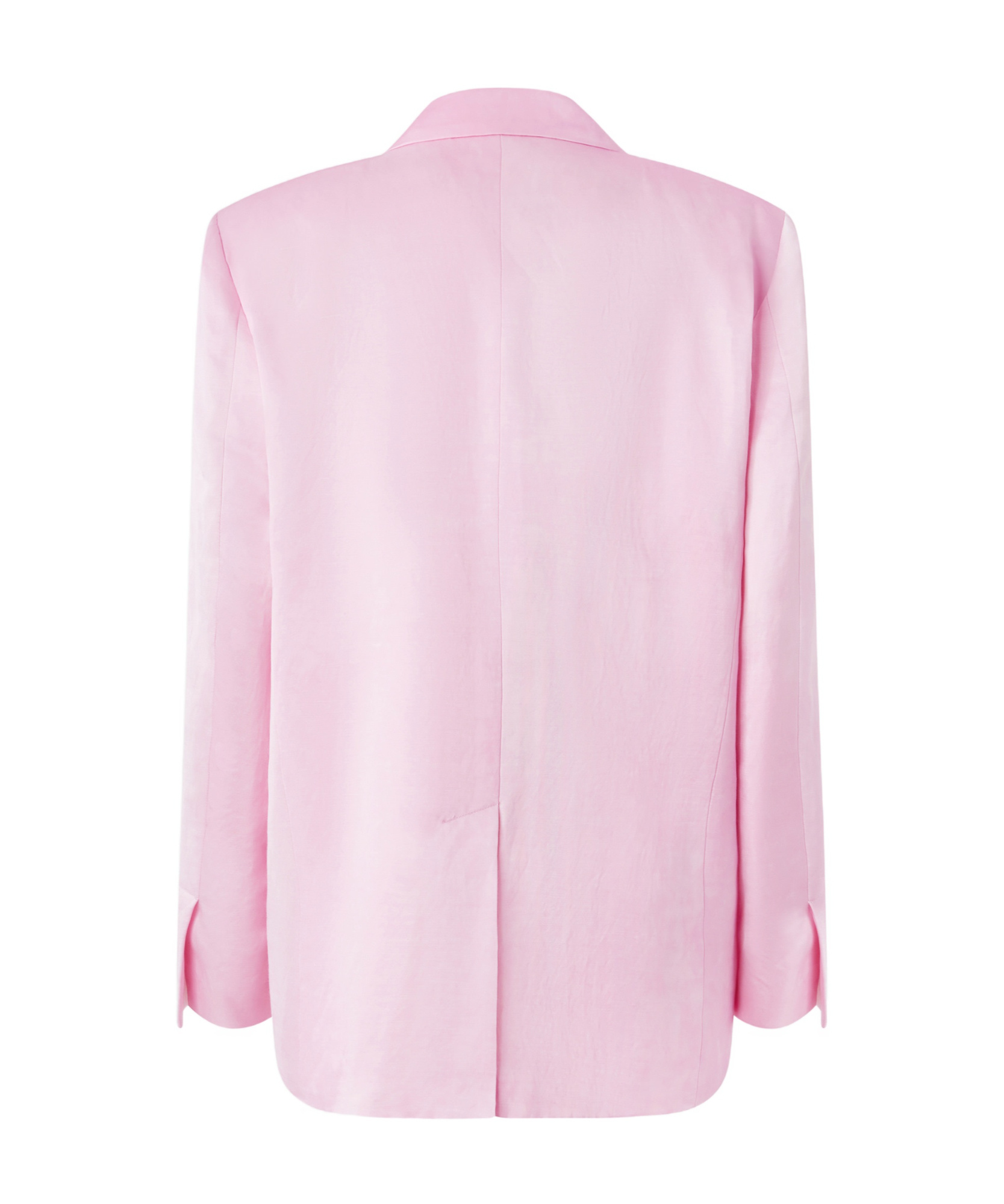 Pinko Single-breasted Slub Satin Blazer In Pink