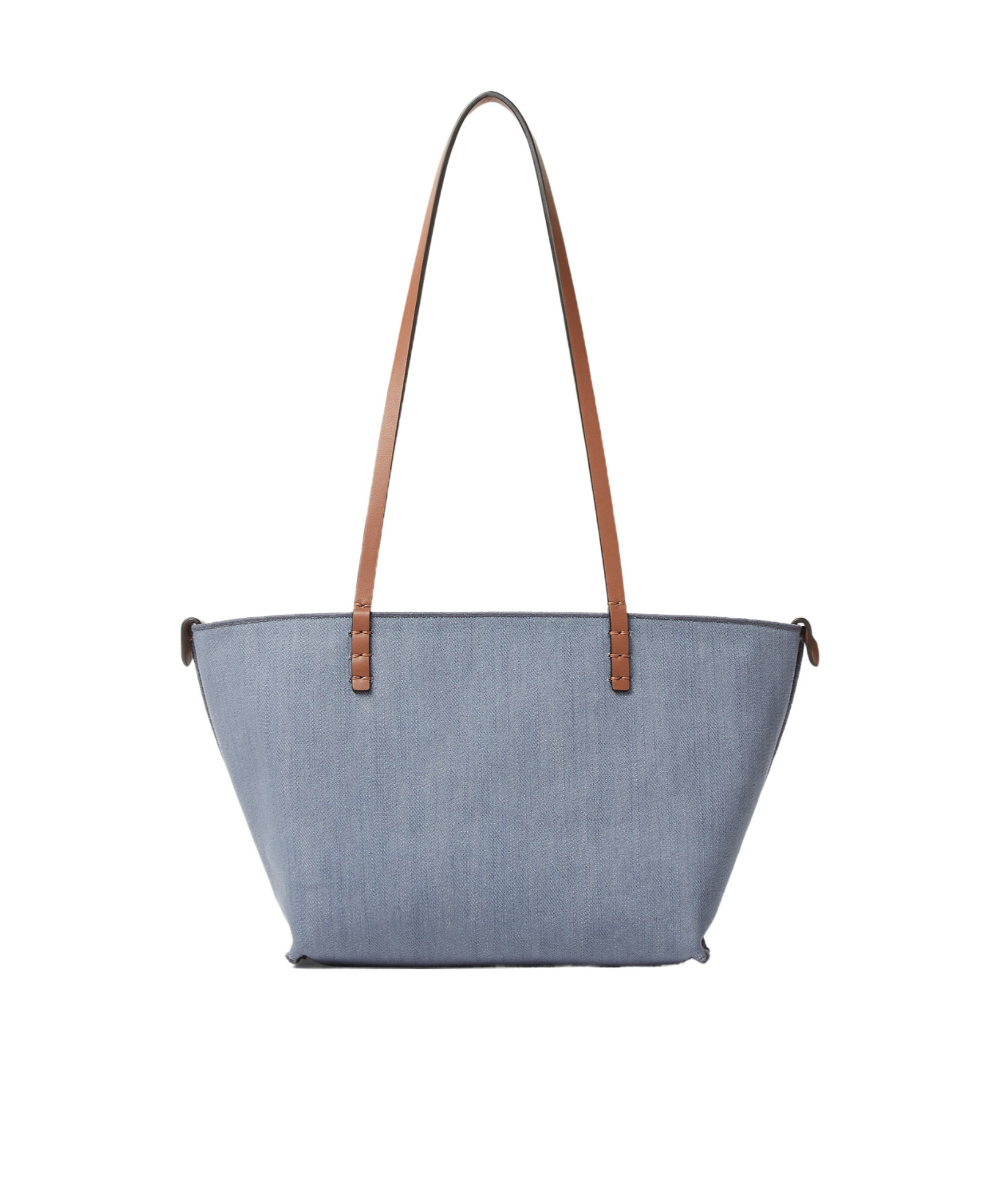 Fendi Blue Denim-effect Ff Jacquard Reversible Shopper